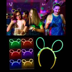 Glow Taç Fosforlu Taç Karışık Renk 12 Adet (4944)