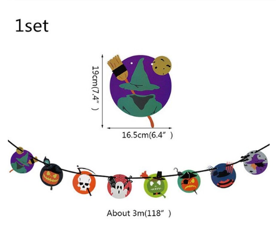 Halloween Şekilli 3 Metre Uzunluğunda Flama Banner Afiş