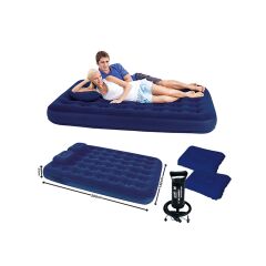 Bestway 67374 Çift Kişilik Şişme Yatak (203cmx152cmx22cm) -2 Adet Yastık Ve El Pompası Hediye