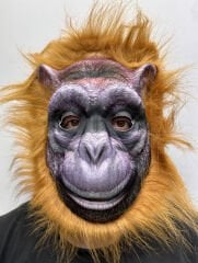 Kahverengi Saçlı Orangutan Maskesi Maymun Maskesi Mega Peluş 4 No