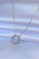 316L Çelik Gold Renk Zirkon Taşlı Xoxo Kadın Kolye - TJ-BKO7460