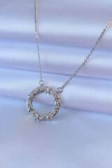 316L Çelik Gold Renk Zirkon Taşlı Xoxo Kadın Kolye - TJ-BKO7460