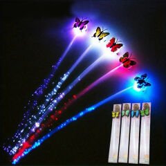 Led Fiber Optik Işıklı Kelebek Saç Klipsi 1 Adet (4944)