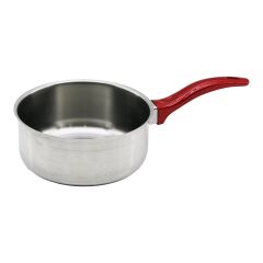 14CM   KIRMIZI PLASTİK KULP   ÇELİK  SOS TAVA (4944)