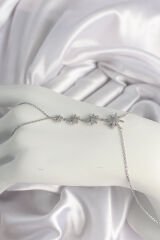 Pirinç Gümüş Renk Zirkon Taşlı Kutup Yıldızı Model Kadın Şahmeran - TJ-SN612