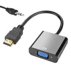 HDMI TO VGA ÇEVİRİCİ ADAPTÖR SES ÇIKIŞLI (4944)