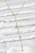 316L Çelik Gold Renk Ezme Zincir Model Y Kadın Kolye - TJ-BKO10790