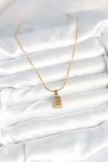 316L Çelik Gold Renk Mini Külçe Altın Model Kolye - TJ-BKO10603