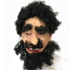 Lateks Et Maske Siyah Saçlı Çirkin Dede Maskesi