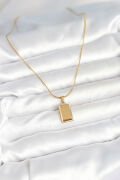 316L Çelik Gold Renk Külçe Altın Model Kolye - TJ-BKO10604