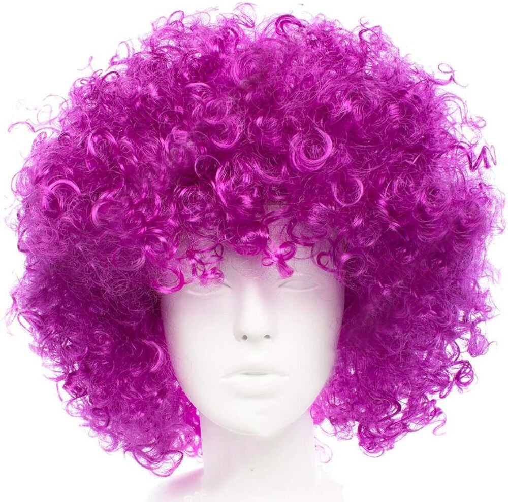 Koyu Mor Renk Violet Afro Bonus Saç Peruk (4944)