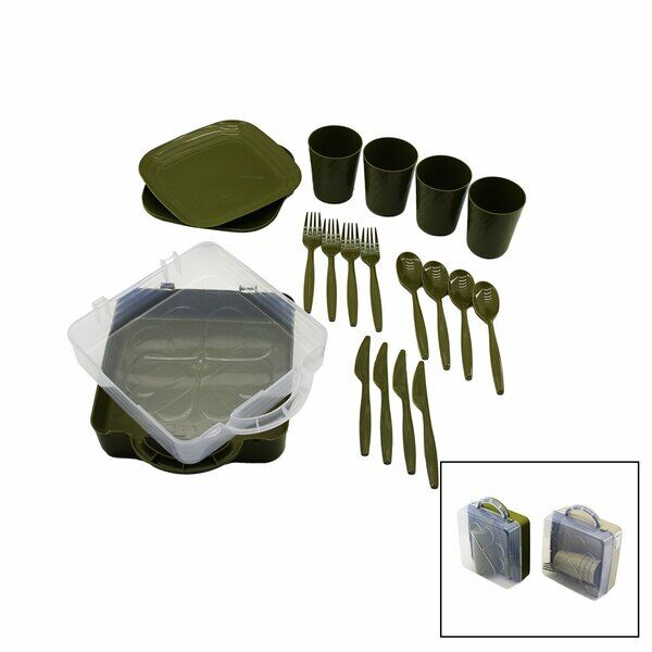 PİKNİK SETİ PLASTİK 20 PARÇA .TABAK-BARDAK-ÇATAL-KAŞIK-BIÇAK (4944)
