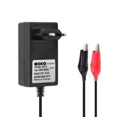 7.2 VOLT - 1 AMPER KROKODİL UÇLU PRİZ TİP KIRMIZI YEŞİL LEDLİ YERLİ ÜRETİM AKÜ ŞARJ ADAPTÖRÜ (OUT:6V1A) (4944)