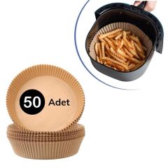 50 Adet Air Fryer Pişirme Kağıdı Tek Kullanımlık Hava Fritöz Yağ Geçirmez Yapışmaz Tabak Model (4944)