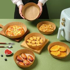 50 Adet Air Fryer Pişirme Kağıdı Tek Kullanımlık Hava Fritöz Yağ Geçirmez Yapışmaz Tabak Model (4944)