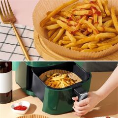 50 Adet Air Fryer Pişirme Kağıdı Tek Kullanımlık Hava Fritöz Yağ Geçirmez Yapışmaz Tabak Model (4944)