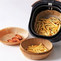 50 Adet Air Fryer Pişirme Kağıdı Tek Kullanımlık Hava Fritöz Yağ Geçirmez Yapışmaz Tabak Model (4944)