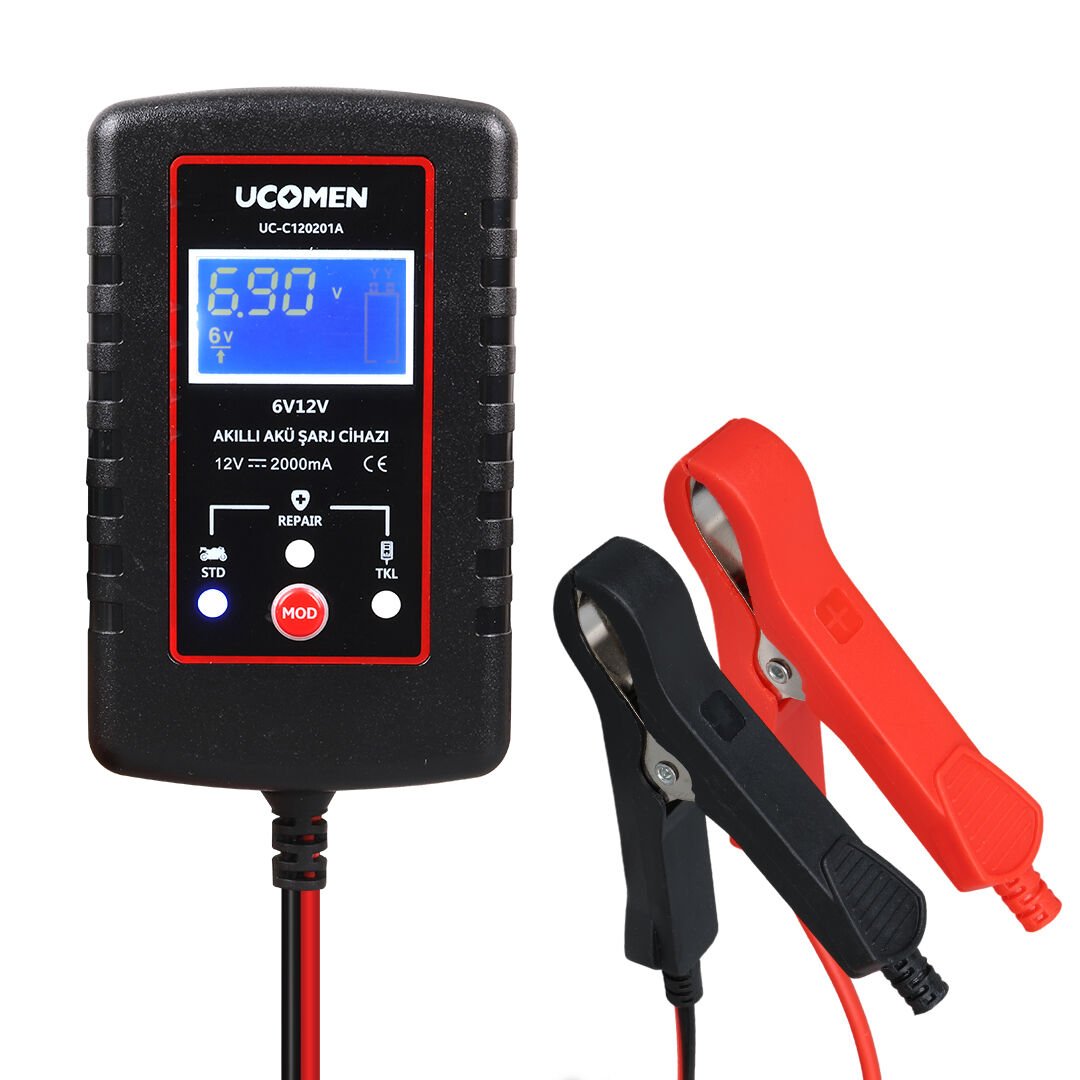 SİYAH 6/12V 2A LED GÖSTERGELİ AKÜ ŞARJ CİHAZI UC-C120201A (4944)