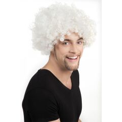 Beyaz Renk Kıvırcık Afro Bonus Peruk (4944)