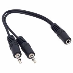 3.5 MM STEREO DİŞİ / 2 X 3.5MM STEREO ERKEK 20 CM Y KABLO KABLO (4944)
