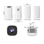 Max Mini Beyaz Taşınabilir Retro Video Konsolu Android Akıllı Projektör Projeksiyon P30