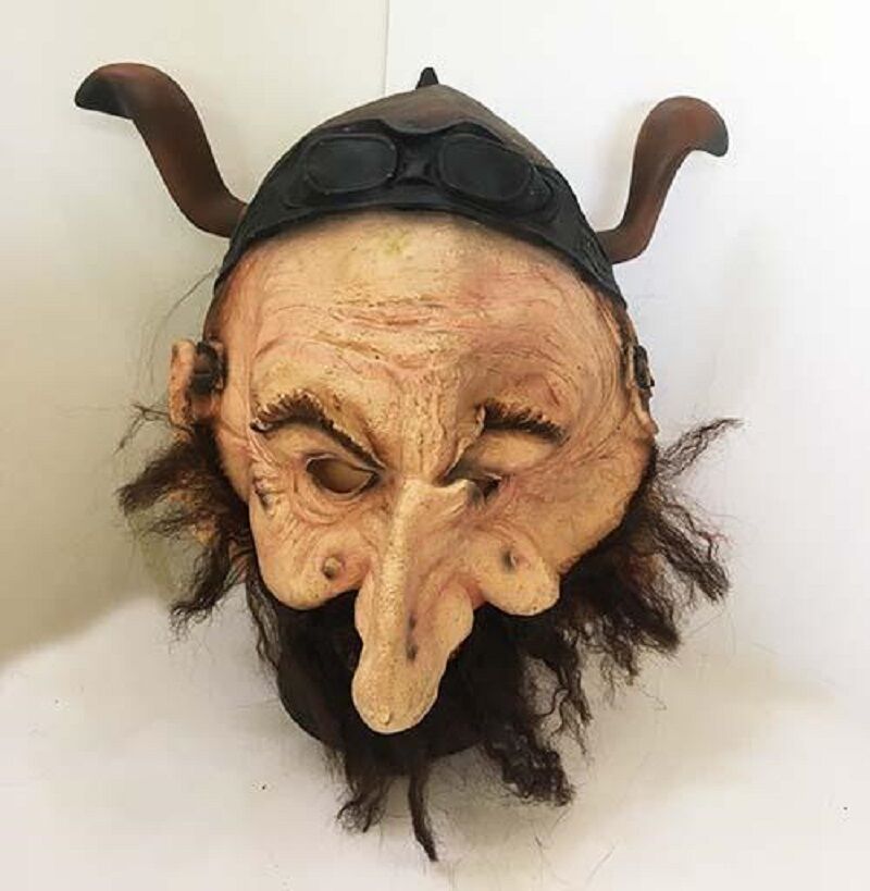 Boynuzlu Sakallı Lateks Viking Maskesi Et Maske