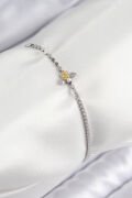 Pirinç Zirkon Taşlı Arı Model Ezme Zincir Gümüş Renk Kadın Bileklik - TJ-BB7596