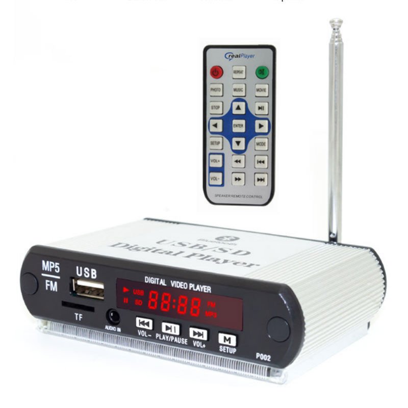 MAGICVOICE SS-105 MP5 USB/SD/MMC/BLUETOOTH KUMANDALI OTO TEYP ÇEVİRİCİ KASALI MODEL (5V/12V) (4944)
