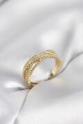 Gold Renk Sarmal Model Kadın Yüzük - TJ-BYK4113