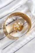 Pirinç İncili Model Gold Renk Bileklik Yüzük Set - TJ-BB7606