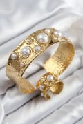 Pirinç İncili Model Gold Renk Bileklik Yüzük Set - TJ-BB7606