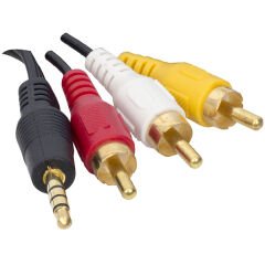 UYDU ALICISI AV KABLO 3.5 MM ST E / 3 RCA KABLO 1.2 METRE UZUN JACK ELEKTROMER (4944)