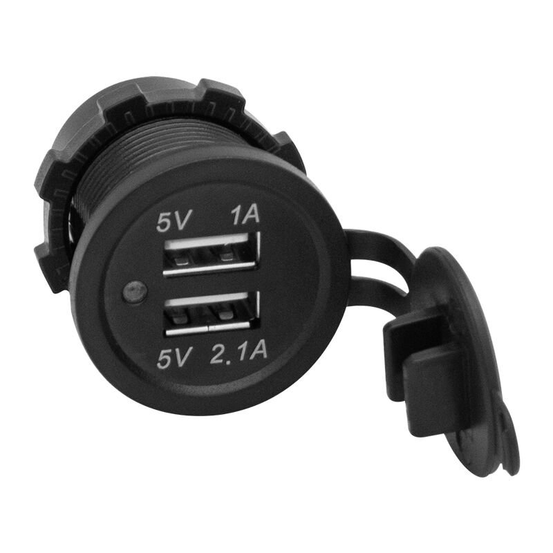 IC-266C PANO TİPİ USB 8-32V GİRİŞ 5V 1A / 5V 2.1A ÇIKIŞ KULAKSIZ 30MM USB (4944)
