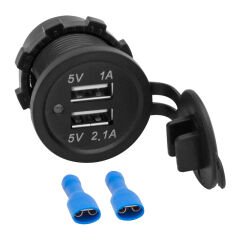 IC-266C PANO TİPİ USB 8-32V GİRİŞ 5V 1A / 5V 2.1A ÇIKIŞ KULAKSIZ 30MM USB (4944)