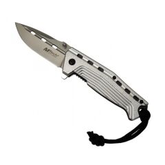 4132 Gri Kamp Çakı 19,5cm- Yarı Otomatik, Oluklu, İpli