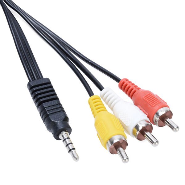 UYDU ALICISI AV KABLO 3.5 MM ST ERKEK / 3 RCA KABLO 1.2 METRE KISA JACK MODEL (4944)