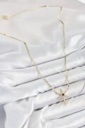 Pirinç Zirkon Taşlı Kutup Yıldızı Model Ezme Zincir Gold Renk Kadın Kolye - TJ-BKO10388
