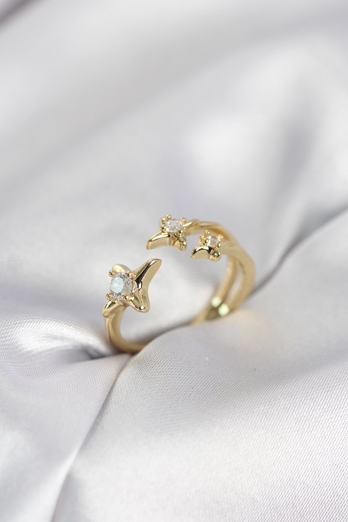 Minimal Kutup Yıldızı Model Gold Renk Kadın Yüzük - TJ-BYK4135