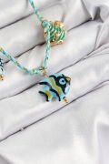 Seramik Motifli Balık Figürlü Model Mavi İp Kadın Kolye - TJ-BKO10395