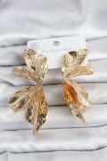 316L Çelik Gold Renk Lotus Yaprak Kadın Küpe - TJ-BKP11501