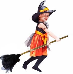 Siyah Tüllü Bambu Saplı Cadı Süpürgesi 95 cm