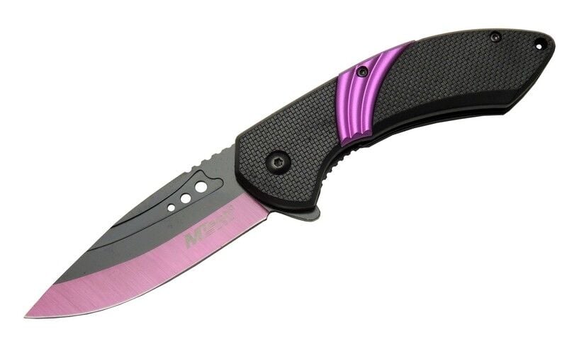 4211 Mor Kamp Çakı 20cm- Yarı Otomatik, Oluklu