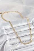 Pirinç Sıralı Pul Zincir Model Gold Renk Kadın Kolye - TJ-BKO10489