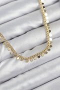 Pirinç Sıralı Pul Zincir Model Gold Renk Kadın Kolye - TJ-BKO10489