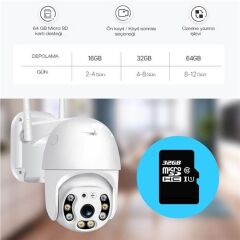2.0 MP HD Lens İç Dış Mekan Suya Danıklı IP Wifi Network Güvenlik Kamerası Wifi Kamera (4944)
