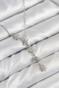 316L Çelik Yıldız Model Gümüş Renk Kadın Kolye - TJ-BKO10500