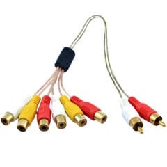 2 RCA ERKEK / 6 RCA DİŞİ 60 CM ŞEFFAF ARA KABLO (4944)