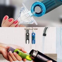 3 Fonksiyonlu Pratik Şişe Temizleme Fırçası Mutfak Banyo Araç İçin Çok Amaçlı Fırça (4944)