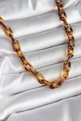 Leopar Desenli Mika Zincir Kadın Kolye - TJ-BKO10236