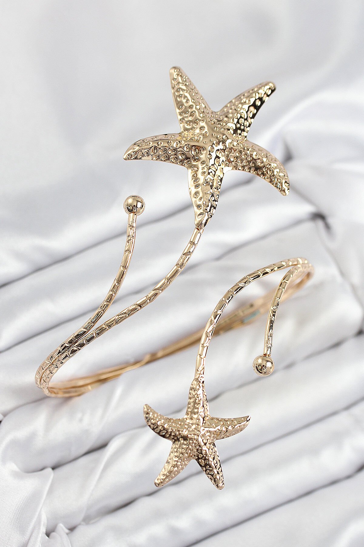 Pirinç Deniz Yıldızı Model Gold Renk Kadın Pazu Bileklik - TJ-BB7797